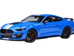 Ford Mustang Shelby GT500 Grabber Blue with White Stripes 1/18 Model Car by Autoart