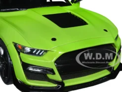 2020 Ford Mustang Shelby GT500 Grabber Lime Green Metallic with Black Top Stripes 1/18 Diecast Model Car Solido S1805902