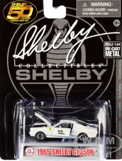 1965 Ford Mustang Shelby GT350R #98B Terlingua Racing Team White Blue Stripes Shelby American 50 Years 1962 2012 1/64 Diecast Model Car Shelby Collectibles SC777