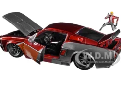 1967 Ford Mustang Shelby GT-500 Red Metallic Gray Metallic Star-Lord Diecast Figurine Guardians of the Galaxy Marvel Series 1/24 Diecast Model Car Jada 32915