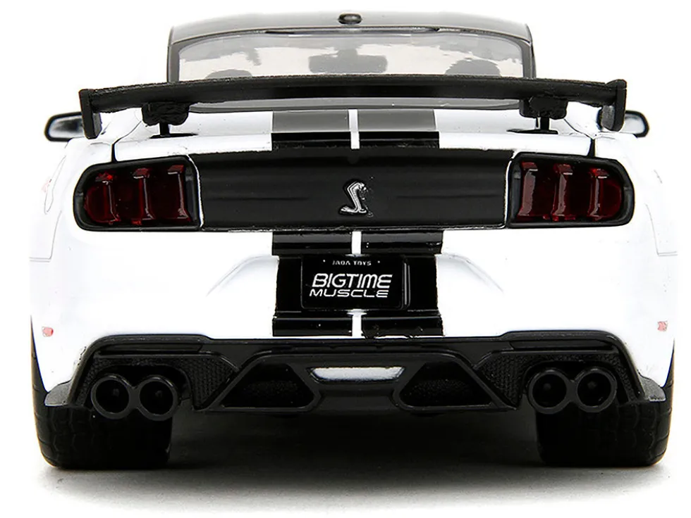 2020 Ford Mustang Shelby GT500 #65 White with Black Top and Stripes "Ford Performance" "Bigtime Muscle" Series 1/24 Diecast Model Car by Jada
