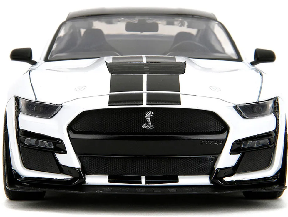 2020 Ford Mustang Shelby GT500 #65 White with Black Top and Stripes "Ford Performance" "Bigtime Muscle" Series 1/24 Diecast Model Car by Jada