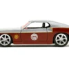 1969 Ford Mustang Silver Metallic and Dark Red and Star Lord Diecast Figure Marvel Guardians of the Galaxy Hollywood Rides Series 1/32 Diecast Model Car Jada 33077