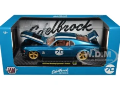 1970 Ford Mustang Sportsroof #70 Blue Metallic with White Stripes Limited Edition to 4050 pieces Worldwide 1/24 Diecast Model Car by M2 Machines