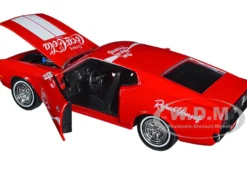 1971 Ford Mustang Sportsroof Red White Stripes Refresh Yourself Coca-Cola 1/24 Diecast Model Car Motor City Classics 424071