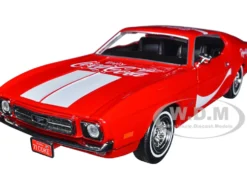 1971 Ford Mustang Sportsroof Red White Stripes Refresh Yourself Coca-Cola 1/24 Diecast Model Car Motor City Classics 424071