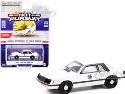 1982 Ford Mustang SSP White Arizona Department of Public Safety Hot Pursuit Series 39 1/64 Diecast Model Car Greenlight 42970 A