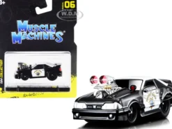 1993 Ford Mustang SVT Cobra CHP California Highway Patrol Black White 1/64 Diecast Model Car Muscle Machines 15526-15543