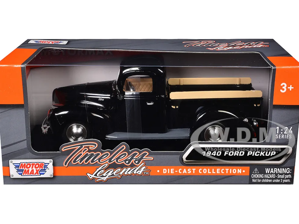 1940 Ford Pickup Black 1/24 Diecast Model Car Motormax 73234