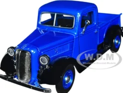 1937 Ford Pickup Truck Blue Metallic and Black American Classics 1/24 Diecast Model Car Motormax 73233AC-BLBK