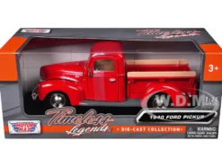 1940 Ford Pickup Truck Red 1/24 Diecast Model Car Motormax 73234
