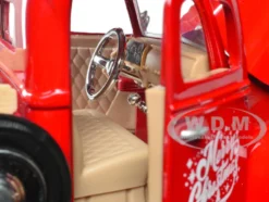 1940 Ford Pickup Truck Red Merry Christmas with Tree Accessory 1/24 Diecast Model Car Motormax 73234RBIXMT