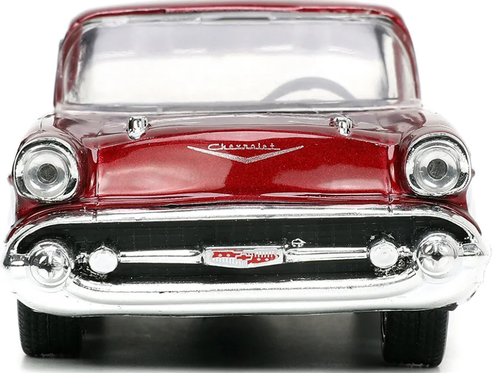 1941 Ford Pickup Truck Red White Santa's Workshop 1957 Chevrolet Bel Air Red Metallic White Express 25 Mr. and Mrs. Santa Claus Diecast Figures Holiday Rides Series 1/32 Diecast Model Cars Jada 34441