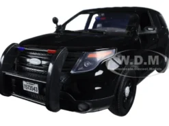 2015 Ford PI Utility Interceptor Special Service Black Police Car 1/18 Diecast Model Car Motormax 73543