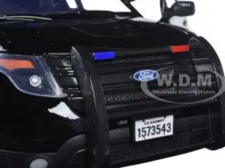 2015 Ford PI Utility Interceptor Special Service Black Police Car 1/18 Diecast Model Car Motormax 73543