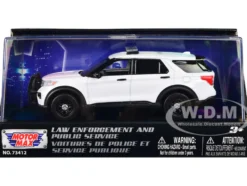 2022 Ford Police Interceptor Utility Plain White Law Enforcement and Public Service Series 1/43 Diecast Model Car Motormax 79496W