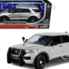 2022 Ford Police Interceptor Utility Unmarked Slick-Top Silver 1/24 Diecast Model Car Motormax 76990S