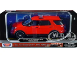 2015 Ford Police Interceptor Utility Fire Marshal Plain Red 1/24 Diecast Model Car Motormax 76978