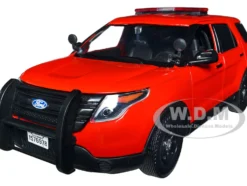 2015 Ford Police Interceptor Utility Fire Marshal Plain Red 1/24 Diecast Model Car Motormax 76978