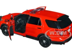2015 Ford Police Interceptor Utility Fire Marshal Plain Red 1/24 Diecast Model Car Motormax 76978