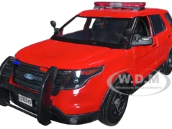 2015 Ford Police Interceptor Utility Fire Marshal Plain Red 1/18 Diecast Model Car Motormax 73545