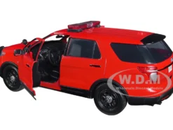 2015 Ford Police Interceptor Utility Fire Marshal Plain Red 1/18 Diecast Model Car Motormax 73545