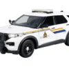 2022 Ford Police Interceptor Utility White "Royal Canadian Mounted Police (RCMP)" with Flashing Light Bar and Front and Rear Lights and Sounds 1/24 Diecast Model Car by Motormax