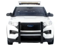 2022 Ford Police Interceptor Utility White "Royal Canadian Mounted Police (RCMP)" with Flashing Light Bar and Front and Rear Lights and Sounds 1/24 Diecast Model Car by Motormax