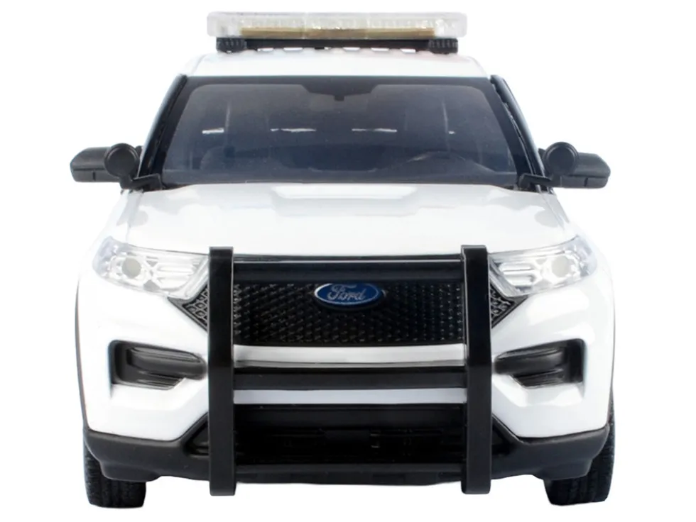 2022 Ford Police Interceptor Utility White "Royal Canadian Mounted Police (RCMP)" with Flashing Light Bar and Front and Rear Lights and Sounds 1/24 Diecast Model Car by Motormax