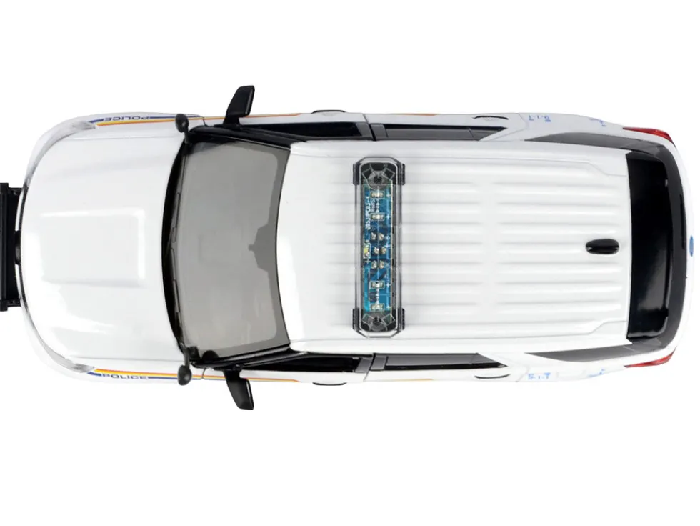 2022 Ford Police Interceptor Utility White "Royal Canadian Mounted Police (RCMP)" with Flashing Light Bar and Front and Rear Lights and Sounds 1/24 Diecast Model Car by Motormax