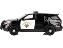 2015 Ford Police Interceptor Utility "California Highway Patrol" Black and White "Law Enforcement and Public Service" Series 1/43 Diecast Model Car by Motormax