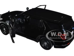 2022 Ford Police Interceptor Utility Unmarked Slick-Top Black 1/24 Diecast Model Car Motormax 76990BK