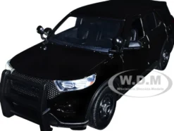 2022 Ford Police Interceptor Utility Unmarked Slick-Top Black 1/24 Diecast Model Car Motormax 76990BK