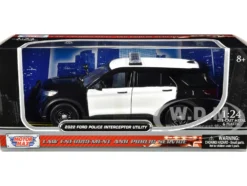 2022 Ford Police Interceptor Utility Unmarked Black and White 1/24 Diecast Model Car Motormax 76988BW