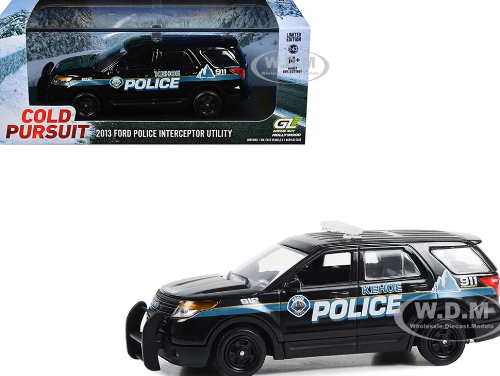 2013 Ford Police Interceptor Utility Black Kehoe Police Department Kehoe Colorado Cold Pursuit 2019 Movie 1/43 Diecast Model Car Greenlight 86637