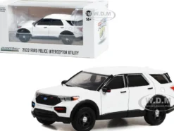 2022 Ford Police Interceptor Utility White Hot Pursuit Hobby Exclusive Series 1/64 Diecast Model Car Greenlight 43004