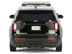 2022 Ford Police Interceptor Utility Black and White "Los Angeles Police Department (LAPD)" with Flashing Light Bar and Front and Rear Lights and Sounds 1/24 Diecast Model Car by Motormax
