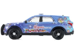 2022 Ford Police Interceptor Utility "Miami Police Department Hispanic Heritage Month" Blue with Graphics "Hobby Exclusive" Series 1/64 Diecast Model Car by Greenlight