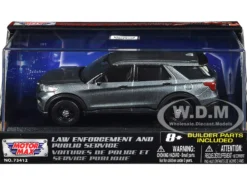2022 Ford Police Interceptor Utility Gray Metallic Unmarked "Custom Builder's Kit" "Law Enforcement and Public Service" Series 1/43 Diecast Model Car by Motormax