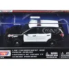2015 Ford Police Interceptor Utility Plain Black and White Car In Display Showcase 1/43 Diecast Model Car Motormax 79478