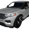 2022 Ford Police Interceptor Utility Unmarked Silver Metallic "Builder's Kit" "Law Enforcement and Public Service" Series 1/24 Diecast Model Car by Motormax