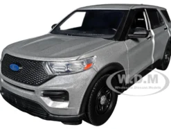 2022 Ford Police Interceptor Utility Unmarked Silver Metallic "Builder's Kit" "Law Enforcement and Public Service" Series 1/24 Diecast Model Car by Motormax