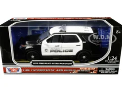 2015 Ford Police Interceptor Utility San Gabriel Police California Black White 1/24 Diecast Model Car Motormax 76964