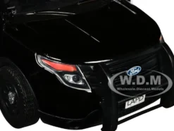 2015 Ford Police Interceptor Utility Black and White Los Angeles Police Department LAPD with Flashing Light Bar and Front and Rear Lights and Sounds 1/24 Diecast Model Car Motormax 79540