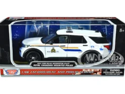 2022 Ford Police Interceptor Utility RCMP Royal Canadian Mounted Police White 1/24 Diecast Model Car Motormax 76989