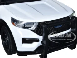 2022 Ford Police Interceptor Utility Unmarked Slick-Top White 1/24 Diecast Model Car Motormax 76990W