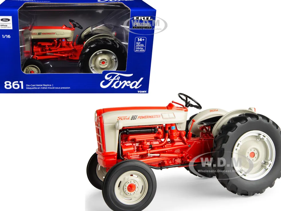 Ford 861 Powermaster Tractor Beige and Orange "Prestige Collection" Series 1/16 Diecast Model by ERTL TOMY