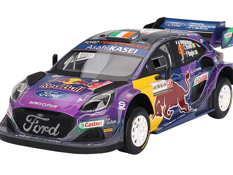 Ford Puma Rally1 #42 Craig Breen - Paul Nagle "M-Sport Ford WRT" 2nd Place "Rally Italia Sardegna" (2022) 1/18 Model Car by Top Speed