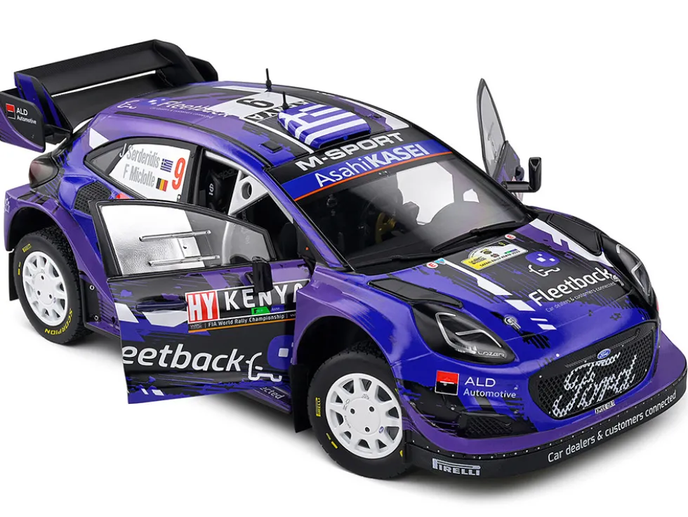 Ford Puma Rally1 Hybrid #9 Jourdan Serderidis - Frederic Miclotte "Safari Rally Kenya" (2022) "Competition" Series 1/18 Diecast Model Car by Solido