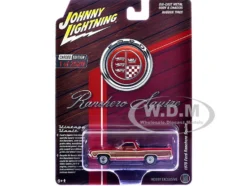 1970 Ford Ranchero Squire Red with Woodgrain Sides "Hobby Exclusive" Series Limited Edition to 2520 pieces Worldwide 1/64 Diecast Model Car by Johnny Lightning